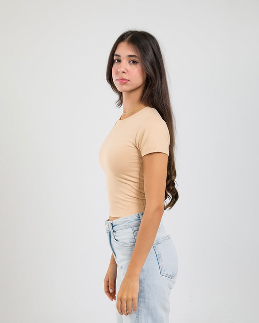 COTTON ROUND NECK SHORT SLEEVES